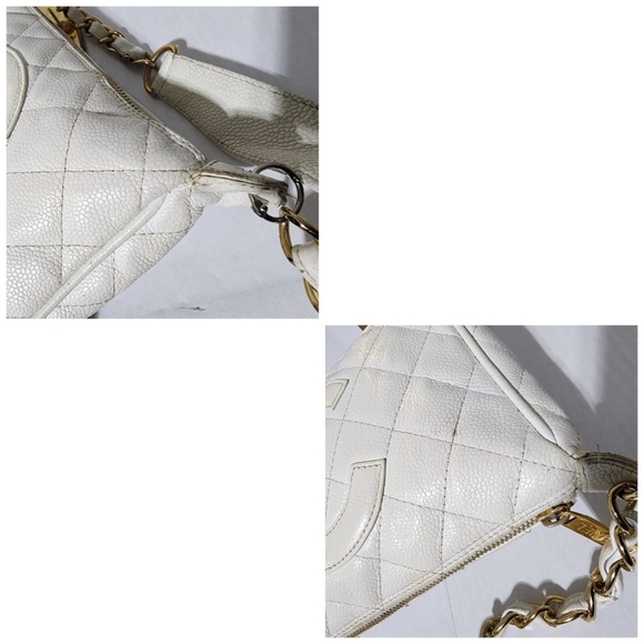 Authentic Chanel Caviar Timeless Baguette Shoulder Bag Off-White - Picture 16 of 16